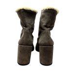 Stuart Weitzman  Yukon Booties Dyed Shearling & Suede Block Heel Size‎ 8.5 Photo 8