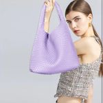 Chic Purple Woven Hobo Bag Set Photo 12