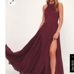 Lulus  Picture Perfect Burgundy Lace Maxi Dress Size Small Photo 9