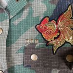 Fair Child Womens‎ Shirt Sz S Little Big Town Camo Goldfish Jacket Snap Up Green Photo 7