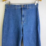 Veronica Beard Grant Wide Leg Crop Jeans 29 Blue High Waist Undone Hem Frayed Photo 2