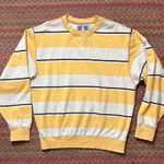 Urban Outfitters  YELLOW CREAM STRIPE OVERSIZED SWEATSHIRT FLEECE LINED Photo 0
