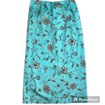 Talbots Stretch Cotton Maxi Wrap Skirt Turquoise Tropical Floral Size 12 NWOT Photo 0