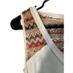 Faveur White Sleeveless Boho Aztec Henley Long Tank Top Women Sz M Size M Photo 2