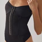 Free People  Black Night Rhythm Corset Thong Bodysuit Size Medium Photo 0