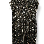 Fundaisy Flapper Dress NYE Beads Sequins Fringe Sz 2XL Great Gatsby 1920s Party Black Photo 0