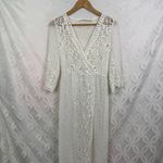 Soft Surroundings Soft Surrounding Petite White Tosca Crochet Knit Dress Size XS Photo 3