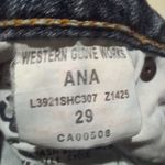 Silver Jeans Ana Denim Skirt-Size 29-Asymmetrical Seam-Raw Hem-Embroidered Photo 9