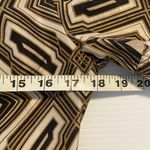 Geometric Print Dress Short Sleeve V Neck Brown Black White Mini Retro Preppy Size XS Photo 6