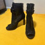 Karl Lagerfeld  Black Blayze Embellished Strap Peep Toe Shooties Women size 7.5 Photo 2