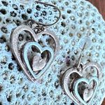 Handmade Heart Earrings Valentine' s Open Cut Triple Designs Dangle Hoo… Photo 7