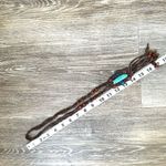 Blue beaded brown cord boho necklace Photo 3