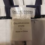 Online Legging Store Black And White Striped Leggings Size Large Photo 5