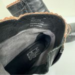 Miz Mooz Fido Ankle Boots Black & Beige Size 8.5 Leather Block Heel Victorian Photo 7