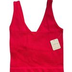 Free People  Cherry Red Solid Rib Brami New M/L Photo 0