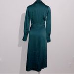 Simkhai Samba Satin Midi Shirt Dress in Emerald, Size 0 New w/Tag Retail $645 Green Photo 6