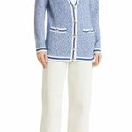 Hugo Boss Folonia Boucle Stripe Cardigan Surf Melange Size Medium Photo 5