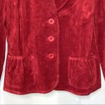 Live a Little 100% Leather Red Suede Jacket Photo 2