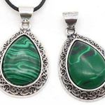 Malachite Natural Gemstone Water Drop Pendant Necklace Healing Gemstone Pendant Photo 0