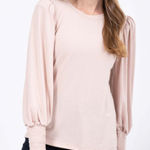 Nation Ltd Blush Pink Smock Sleeve Long Sleeve Top Size XS Photo 0