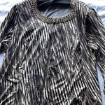 MSK Women’s Gold/Black Sparkle Neck Slinky Western Stretch Top Blouse Size 2XL Black Photo 1