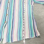 ESCAPE by Habitat Clothes XL Seersuceker Striped Crinkle Button Down Shirt Top White Photo 6