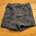 Aeropostale Shorts Womens Size‎ 2 Black Super High Rise Curvy Midi Distressed Photo 0