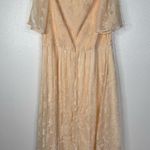 Baltic Born  Mera Cream Velvet Floral Flutter Sleeve Midi Dress Photo 2