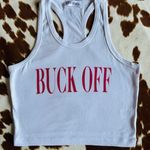 Buck Off Cropped Tank White Size M Photo 0