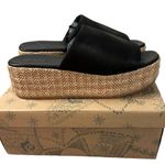 Free People Harbor Raffia Flatform Sandals in Black Size 11 Platform Chunky Boho Photo 8