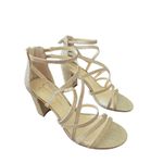 Jessica Simpson Stassey Sandal Size 8.5 Gold Glitter Open Toe Block Heel Photo 1