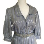 Vintage Collared Dress Womens Size S Shirtwaist Belted Short Sleeve Photo 1