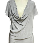 Karina Grimaldi 100% Silk Cowl Neck Blouse Short Sleeve Top Size Small Photo 0