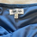 Emerald Sundae Satin Blue Scrunch Empire Ruched Sides Dress Photo 2