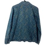 Denim & Co  Vintage Blue Jean Pleated Khaki Floral Vine Jacket Womens Medium Photo 4