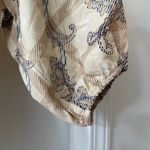 Harvé Benard  Beige Boho Floral Blouse with 3/4 Sleeves, Size M Photo 4