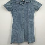 Bill Blass  VTG Denim Button Shirt Blue Striped Dress L Nautical Coastal Casual Photo 0