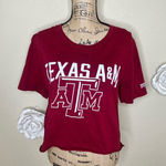 PINK - Victoria's Secret  by 5th & Ocean Texas A&M Maroon Cropped TShirt Sz M Photo 0