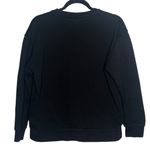 ZARA  Faux Leather Pocket Black Crewneck Sweatshirt Goth Bikercore Grunge Size M Photo 2