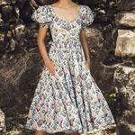 Agua Bendita Palmera Magdalena Dia Floral Midi Dress Multicolor Size Large NWT Blue Photo 10