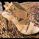 LEVITY High Heels Suede Soft Leather Eucalipto Tory Taupe Braided Crisscross 7 Tan Photo 3