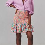 Farm Rio  Printed Smocked Mini Skirt, Size XS Photo 2