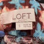 Loft  Blue Pink Brown Tiered Flowy Midi Skirt Sz Small Photo 3