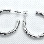 TAXCO Sterling Silver Twisted Rope Post Back Round Hoops 925 Earrings Photo 3