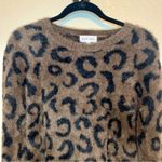 Bella Dahl Fuzzy Leopard Print Sweater From Revolve Brown Black Size Small Photo 2