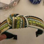 Green and Blue Beaded Hair Accessory with Knotted Bow Photo 1