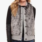 Three Dots  Faux Fur Vest Gray Photo 0
