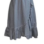 J.Crew  Faux Wrap Gingham Cotton Poplin Mini Dress Blue/White  EUC‎ Size 0 Photo 3