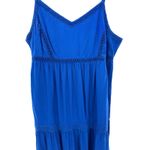 Joie  XL Cobalt Blue Cotton Sundress Eyelet Trim Tiered Midi Adjustable‎ Straps Photo 1