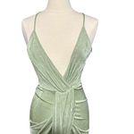 Mable Sage Green Strappy Ruched Midi Dress Small Crisscross Draped Front Photo 7